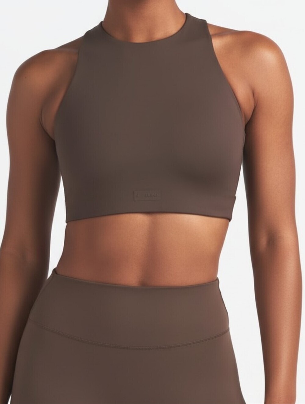 Skims NikeSKIMS Matte High Neck Bra Dark Sepia Brown 32C NWT